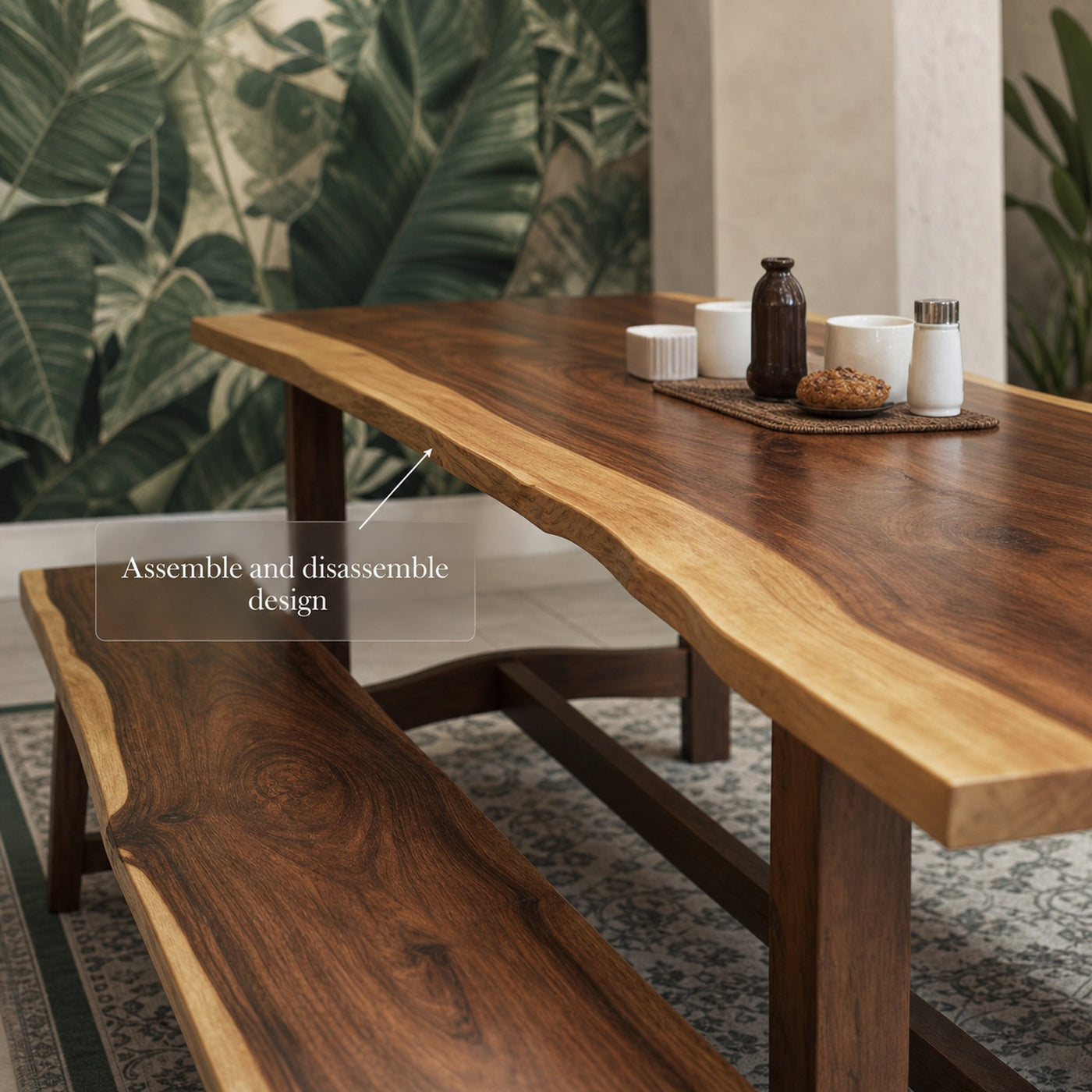 Rustic Live Edge Dining Table Handmade - product view 3