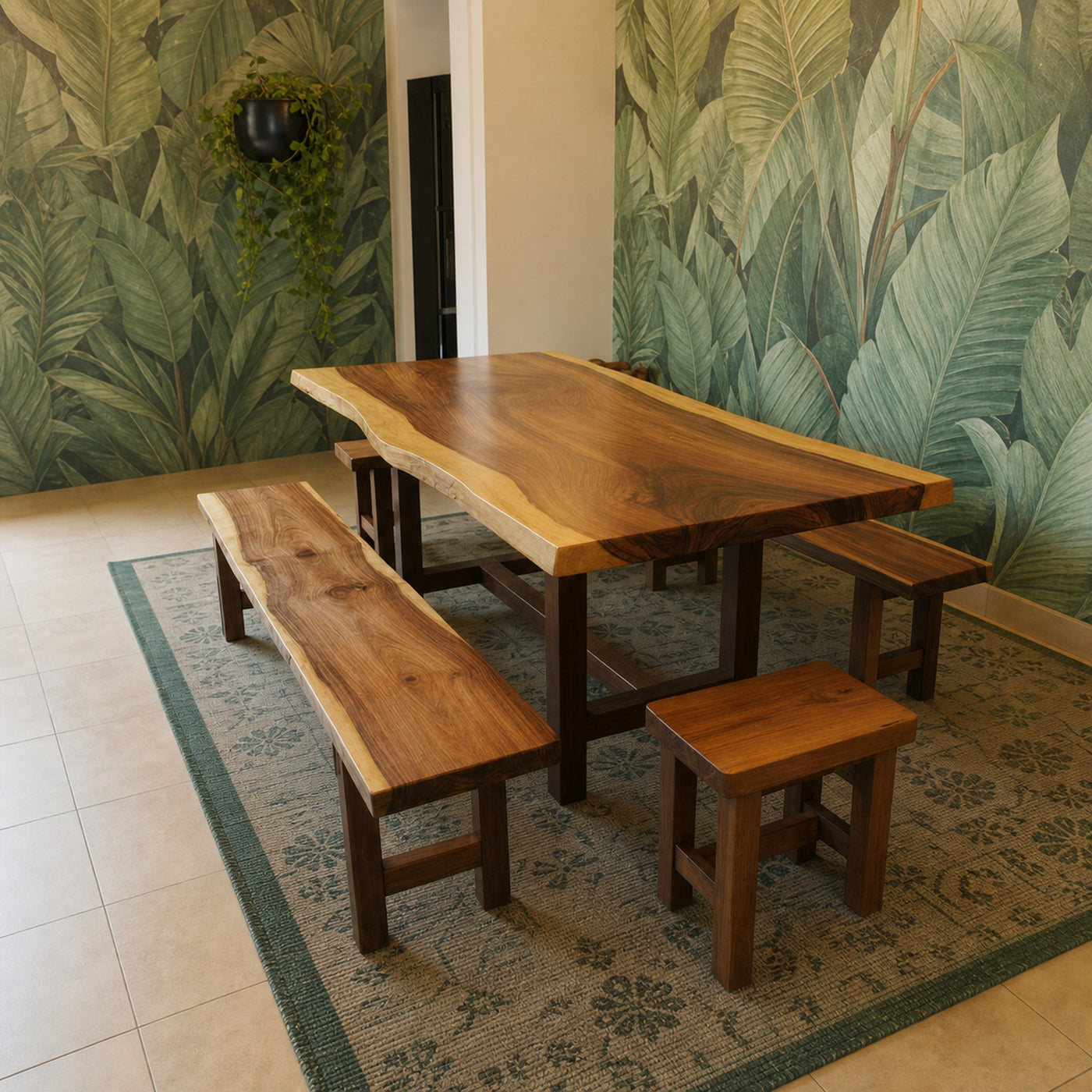 Rustic Live Edge Dining Table Kitchen