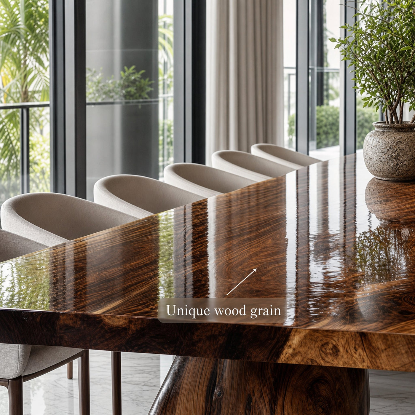 Rustic Live Edge Dining Table Meeting Room - product view 2