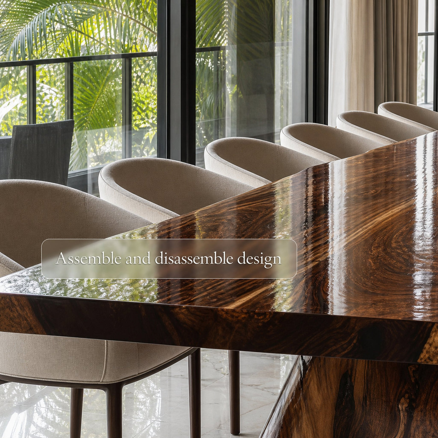 Rustic Live Edge Dining Table Meeting Room - product view 4