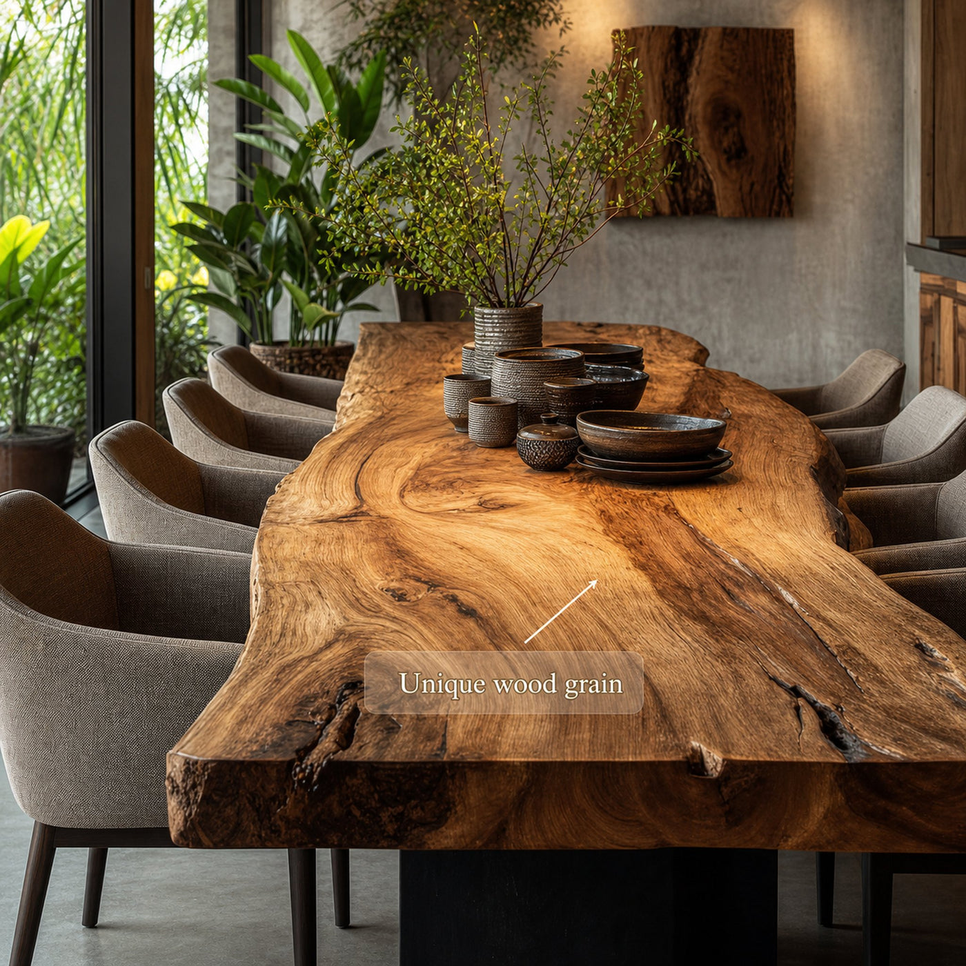 Rustic Live Edge Dining Table Modern Kitchen - product view 3