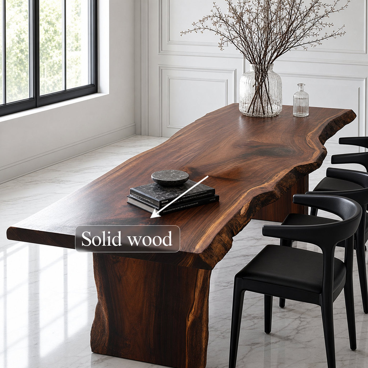 Rustic Live Edge Dining Table Modern Living - product view 3