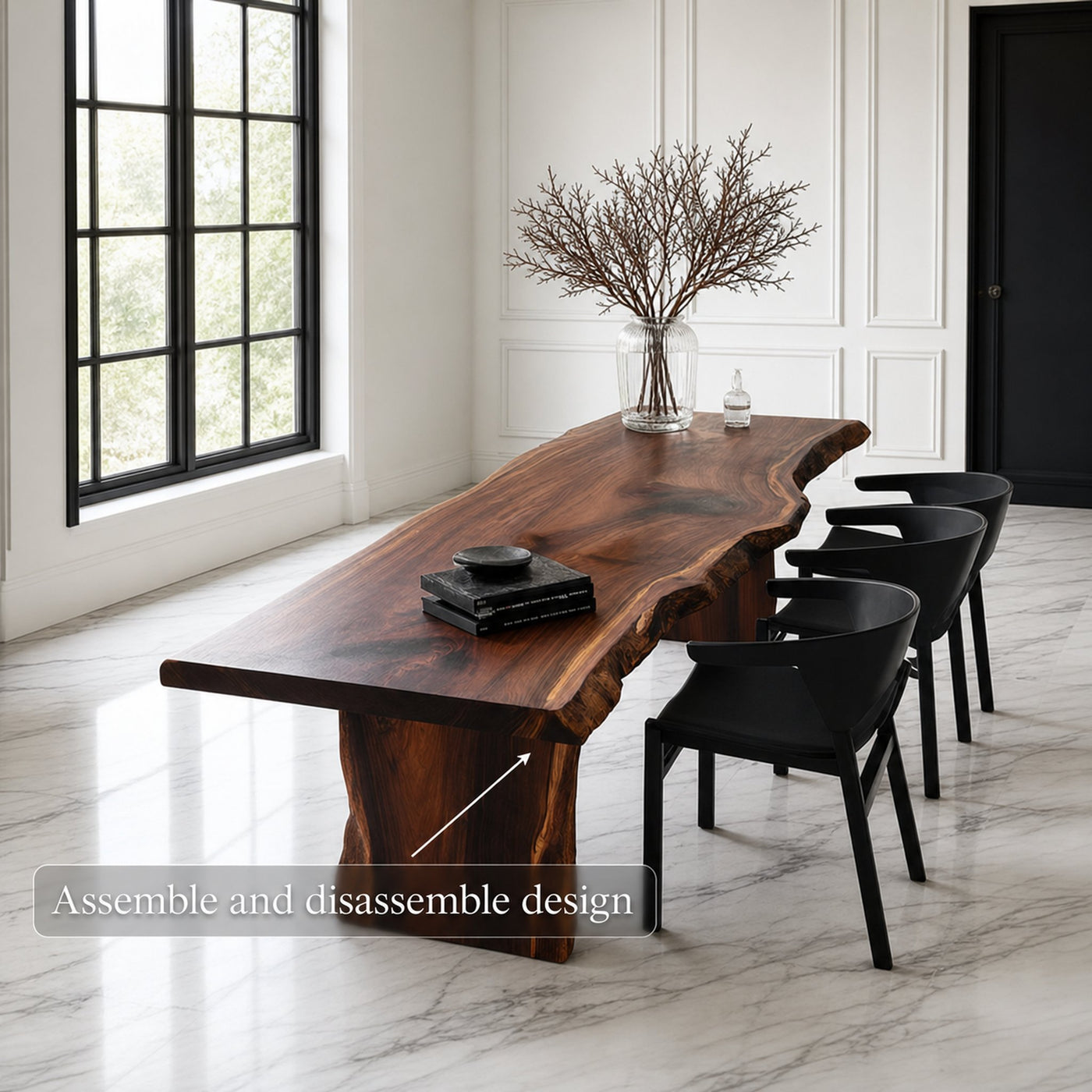 Rustic Live Edge Dining Table Modern Living - product view 4