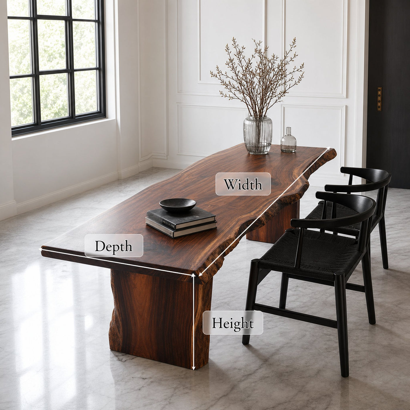 Rustic Live Edge Dining Table Modern Living - product view 5