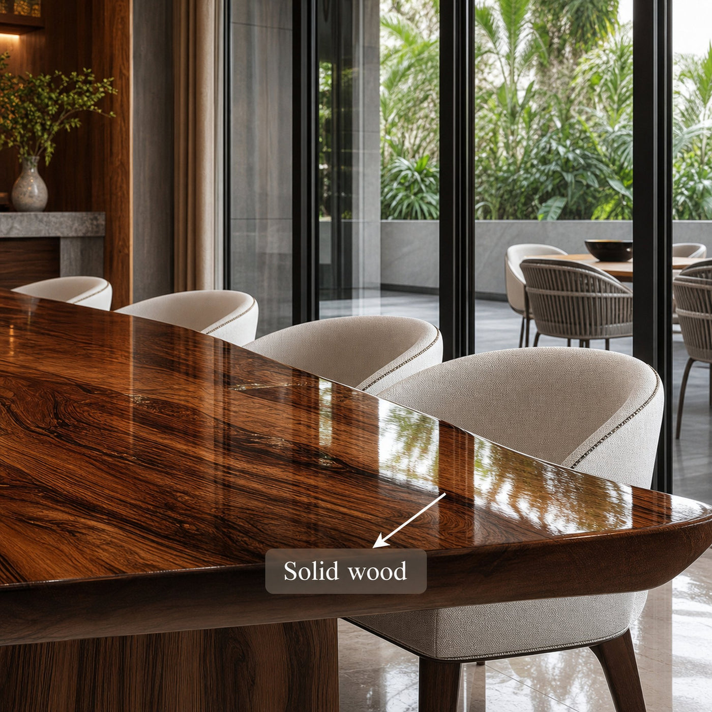 Rustic Live Edge Dining Table Modern Restaurant - product view 3