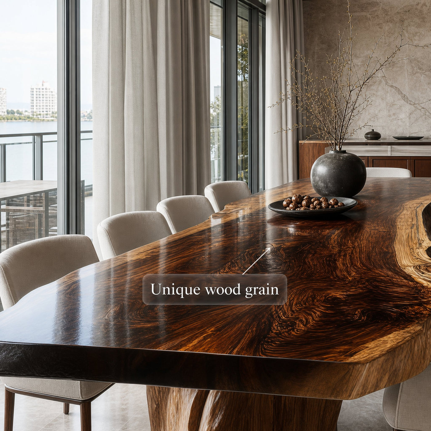 Rustic Live Edge Dining Table Office Space - product view 2