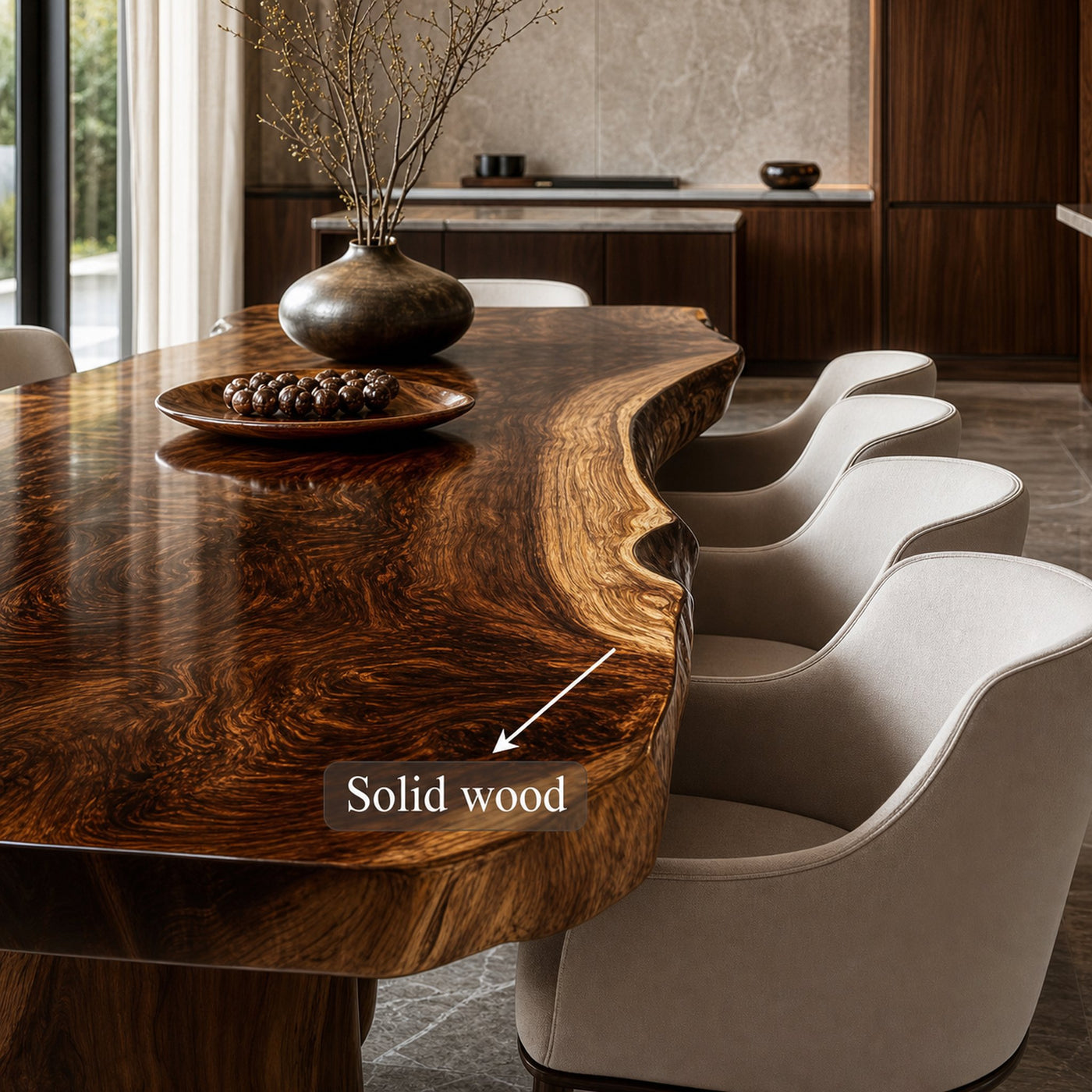 Rustic Live Edge Dining Table Office Space - product view 3