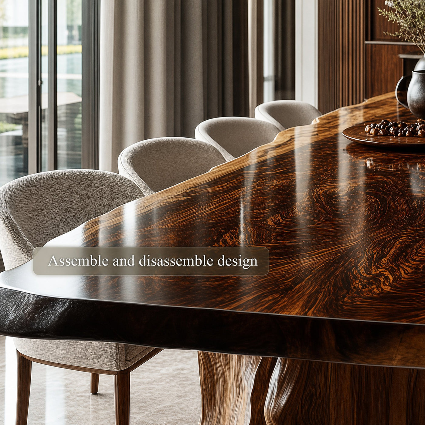 Rustic Live Edge Dining Table Office Space - product view 4