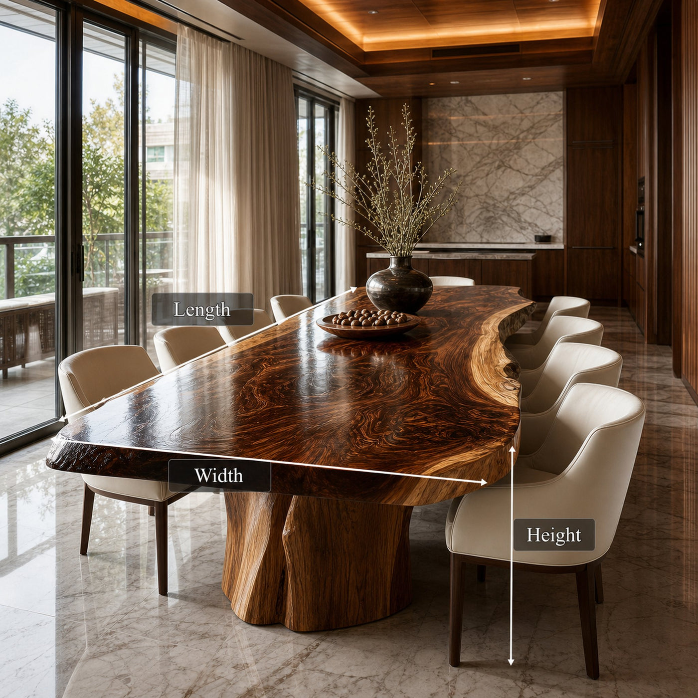 Rustic Live Edge Dining Table Office Space - product view 5