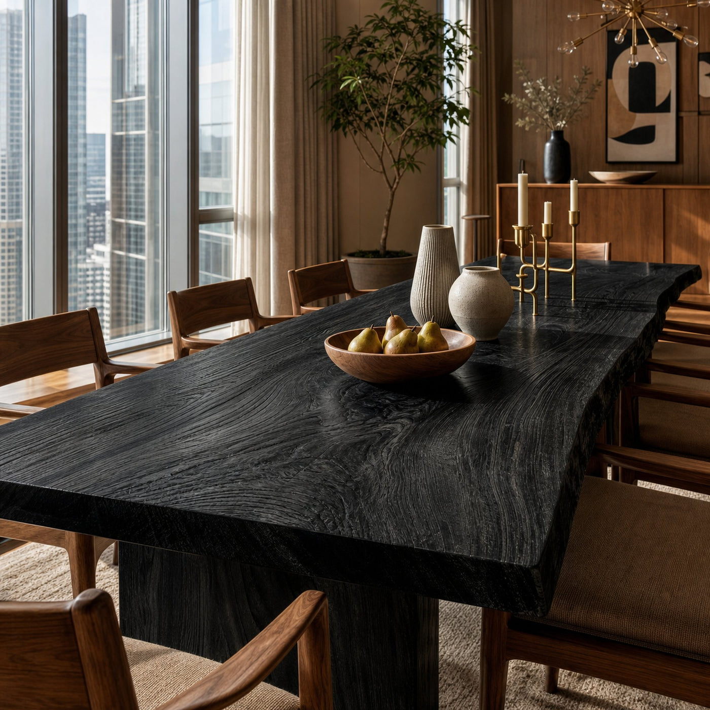 Rustic Live Edge Dining Table Solid Wood Natural Slab Design Dining Room And Kitchen - product view 4