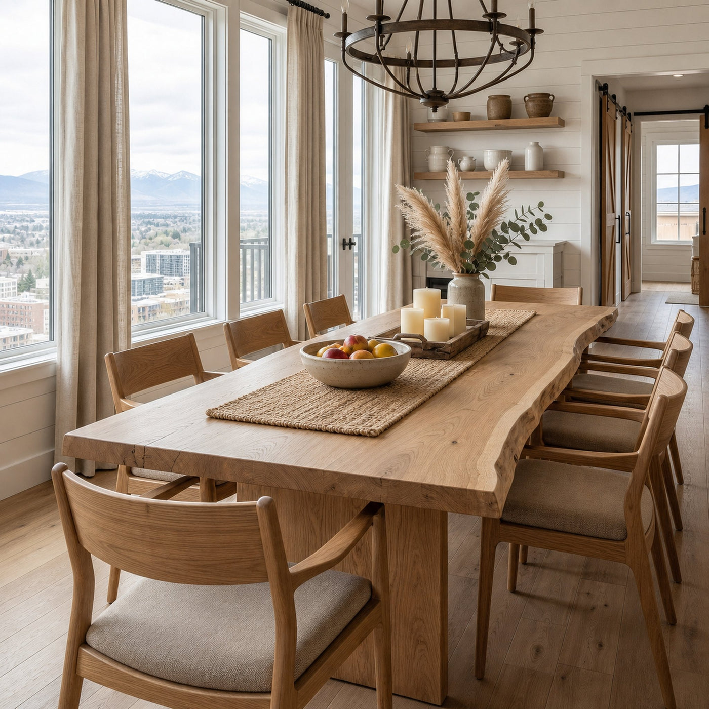 Rustic Live Edge Dining Table Solid Wood Natural Slab Design Dining Room And Kitchen - product view 5