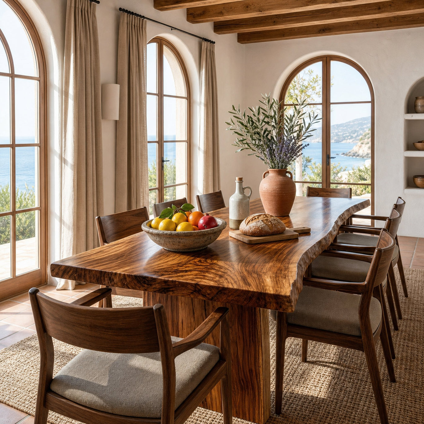 Rustic Live Edge Dining Table Solid Wood Natural Slab Design Dining Room And Kitchen - product view 6