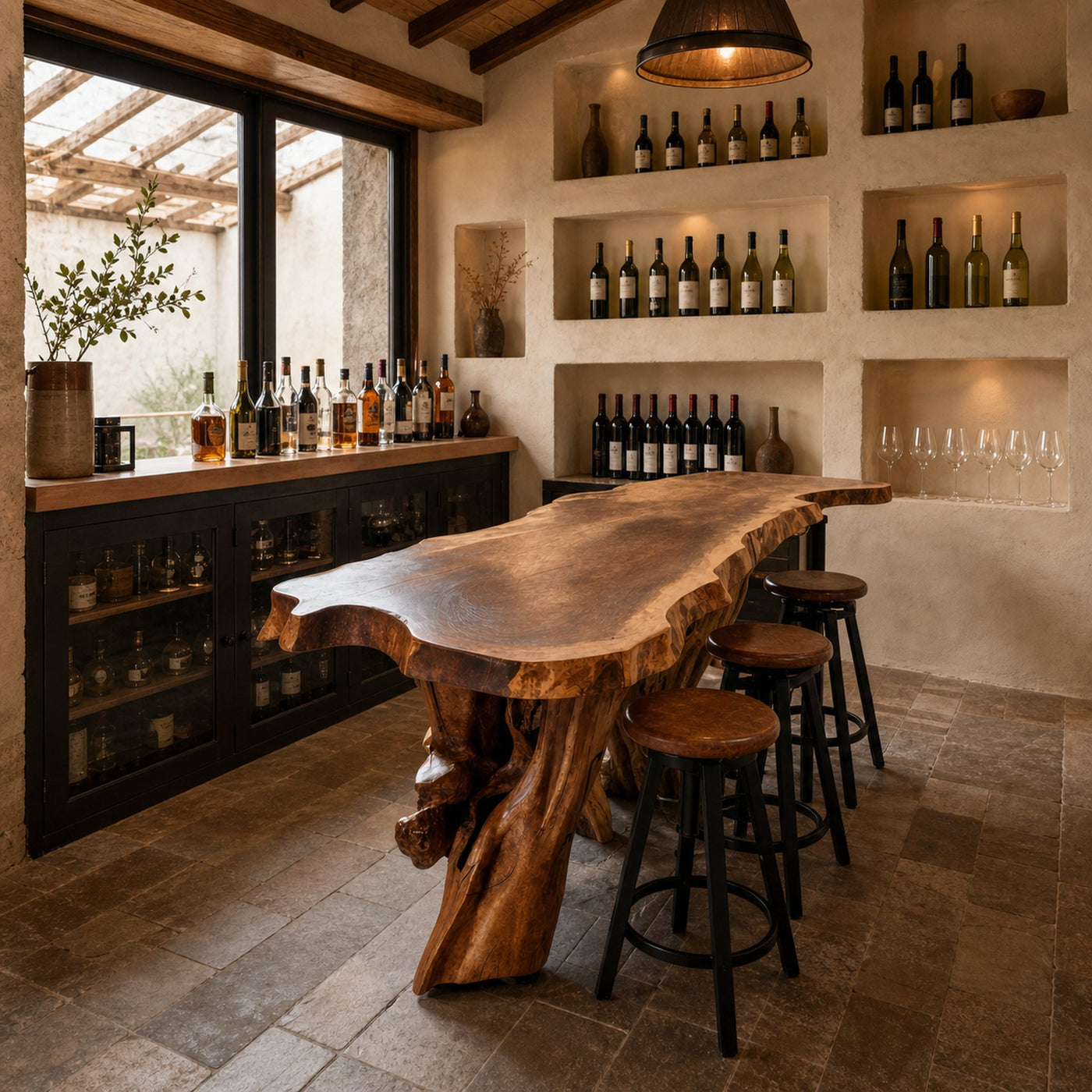 Rustic Live Edge Kitchen Island Table For Cozy Dining And Bar Gathering