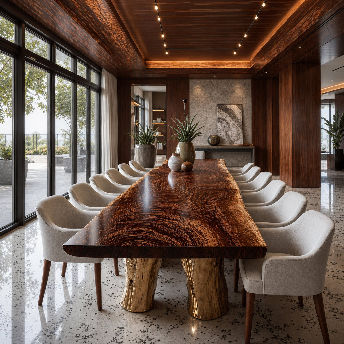 Rustic Live Edge Solid Wood Dining Table Dining Room