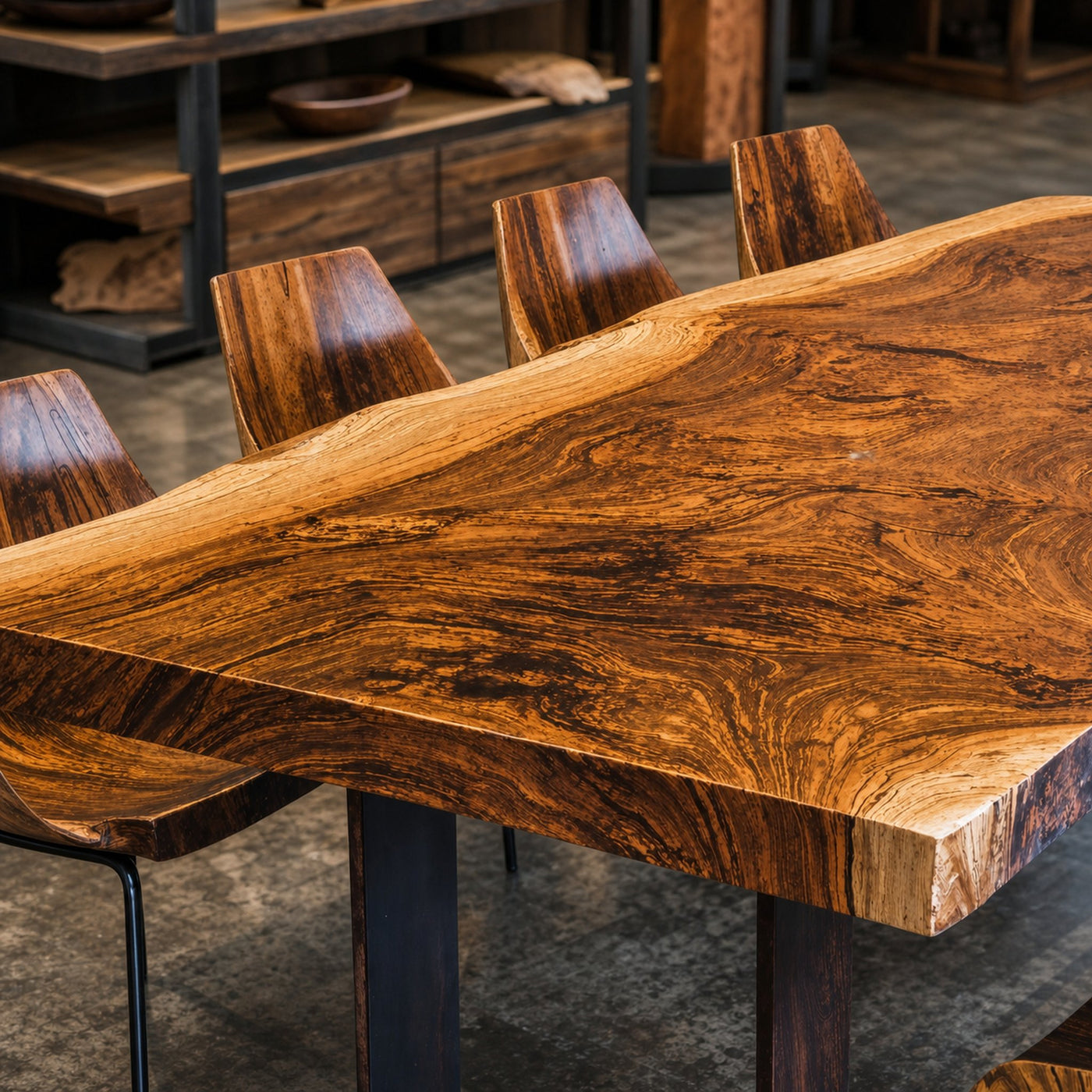 Rustic Live Edge Solid Wood Dining Table For Family Feasts - product view 2