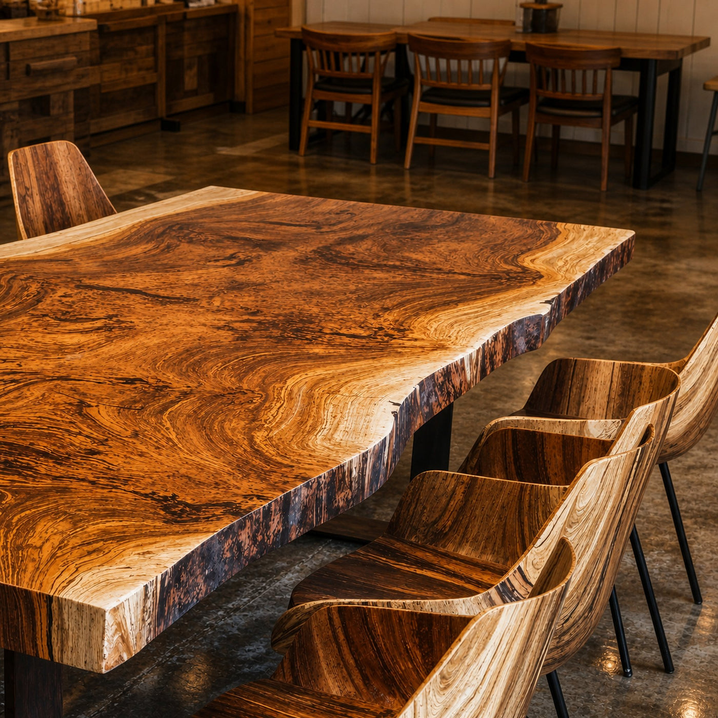 Rustic Live Edge Solid Wood Dining Table For Family Feasts - product view 3