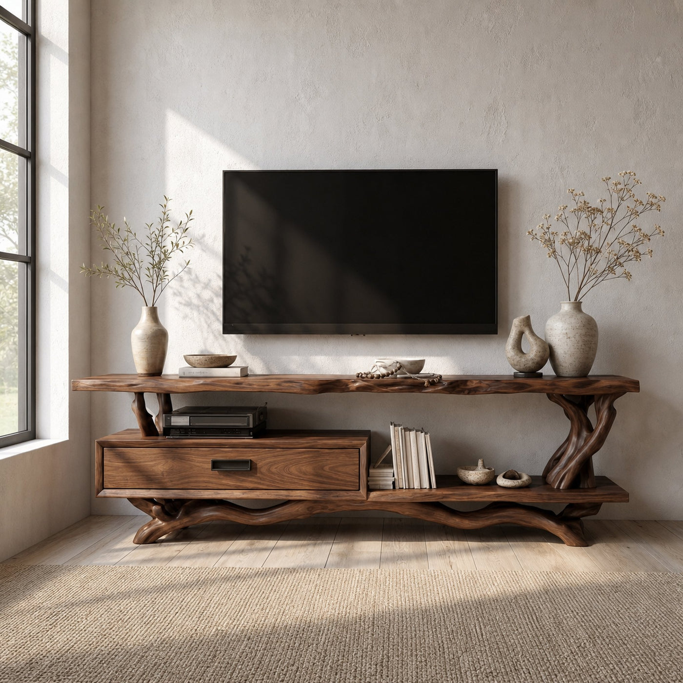 Rustic Live Edge TV Cabinet Living Room - product view 7