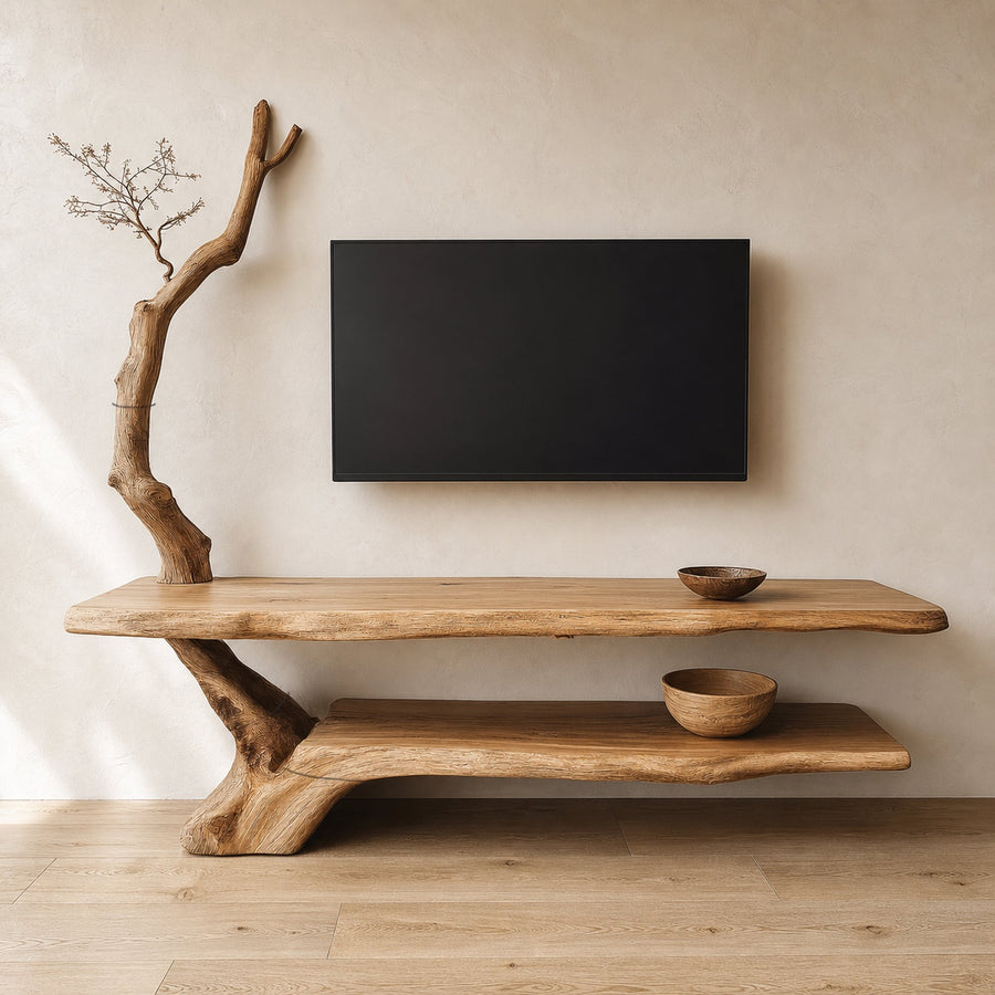 Rustic Live Edge TV Stand Living Room