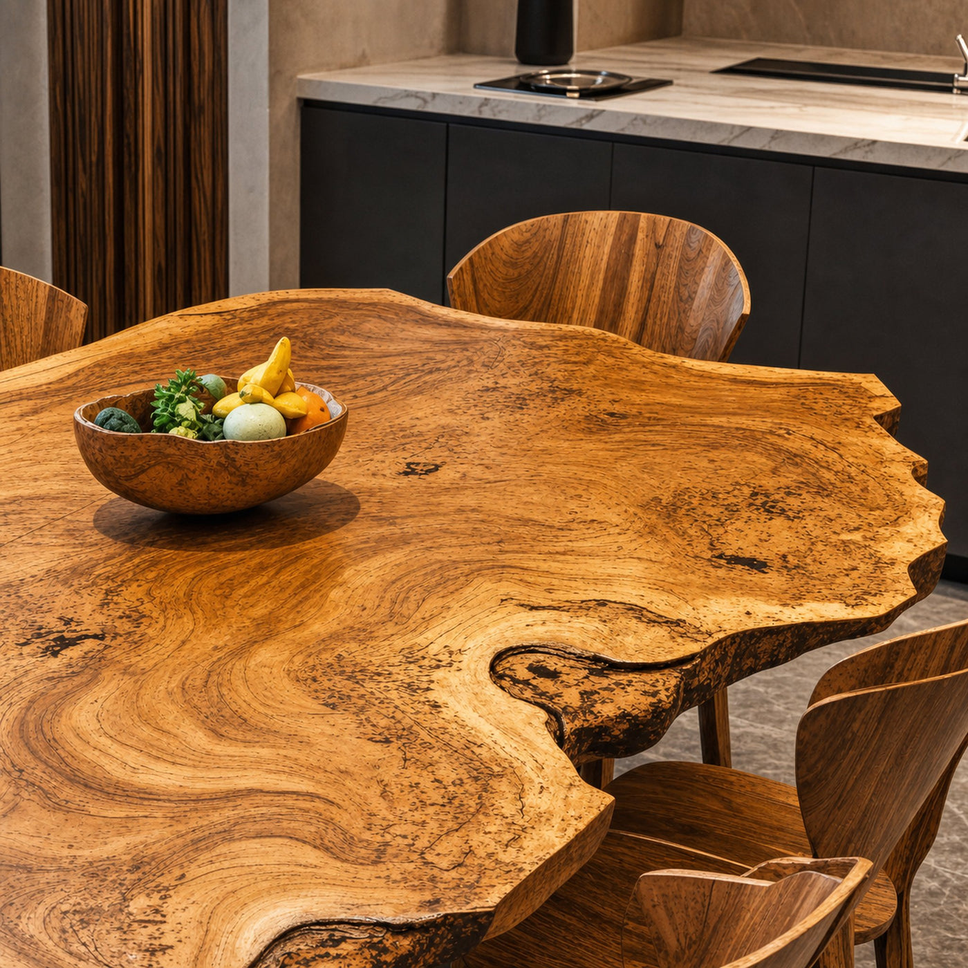 Rustic Live Edge Wooden Dining Table For Open Kitchen - product view 4