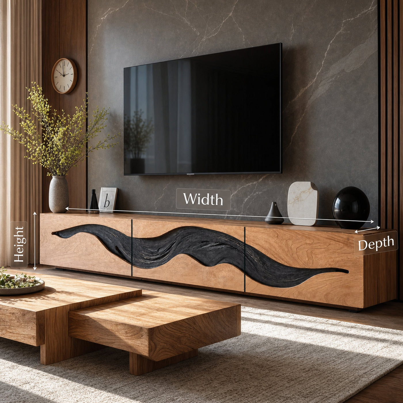 Rustic Media Console For Entryway And Decor - product view 6