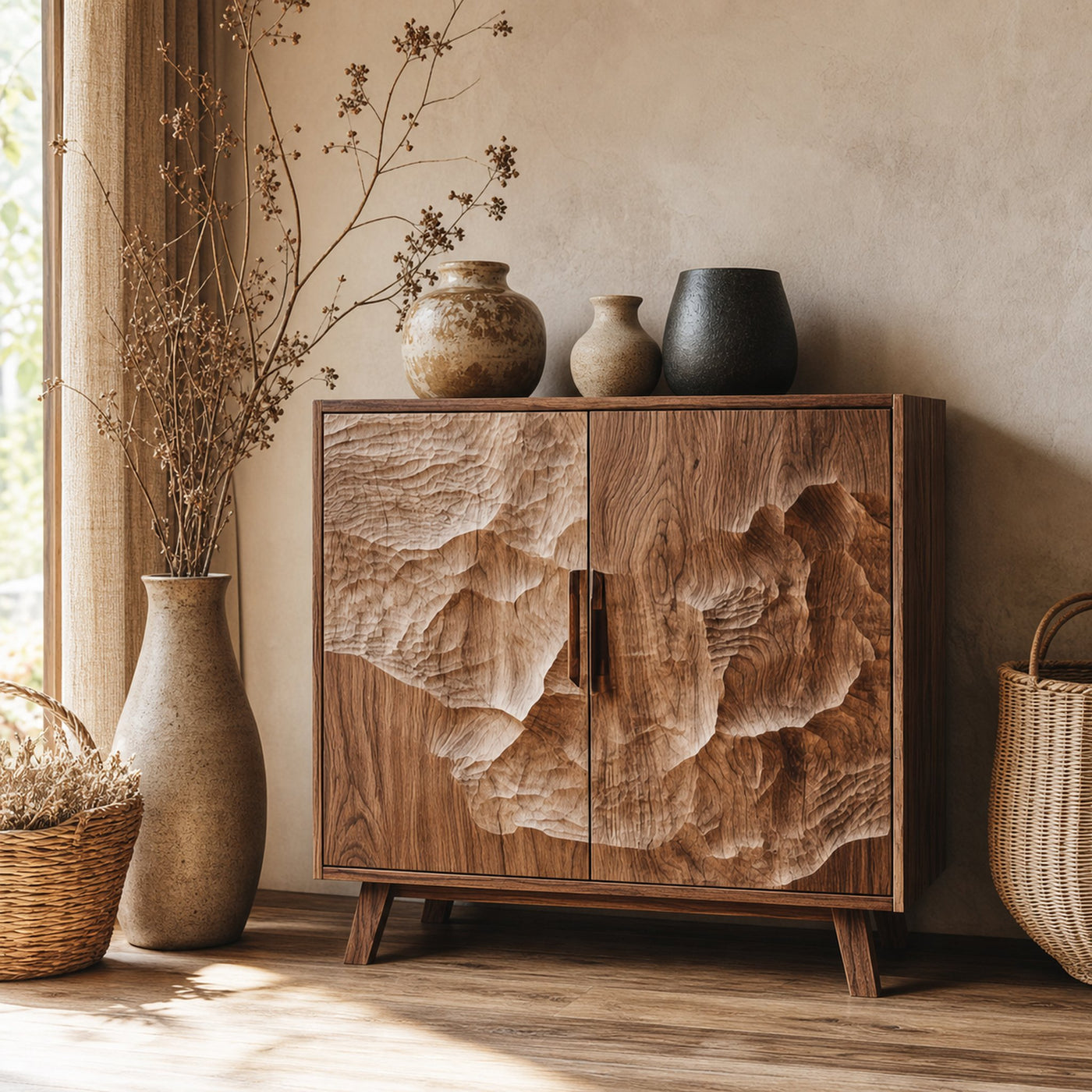 Rustic Modern Sideboard Living Room And Reading Corner