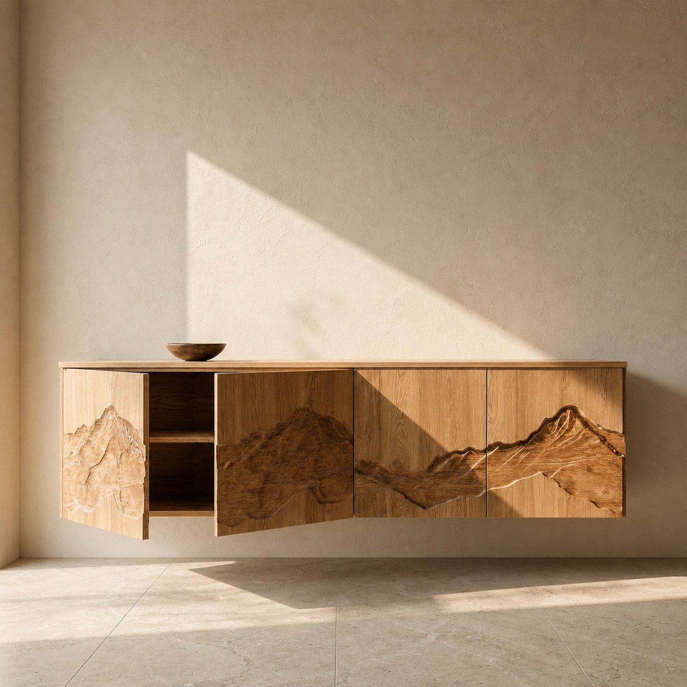 Rustic Mountain Art Console For Living Room And Entryway Space - product view 2