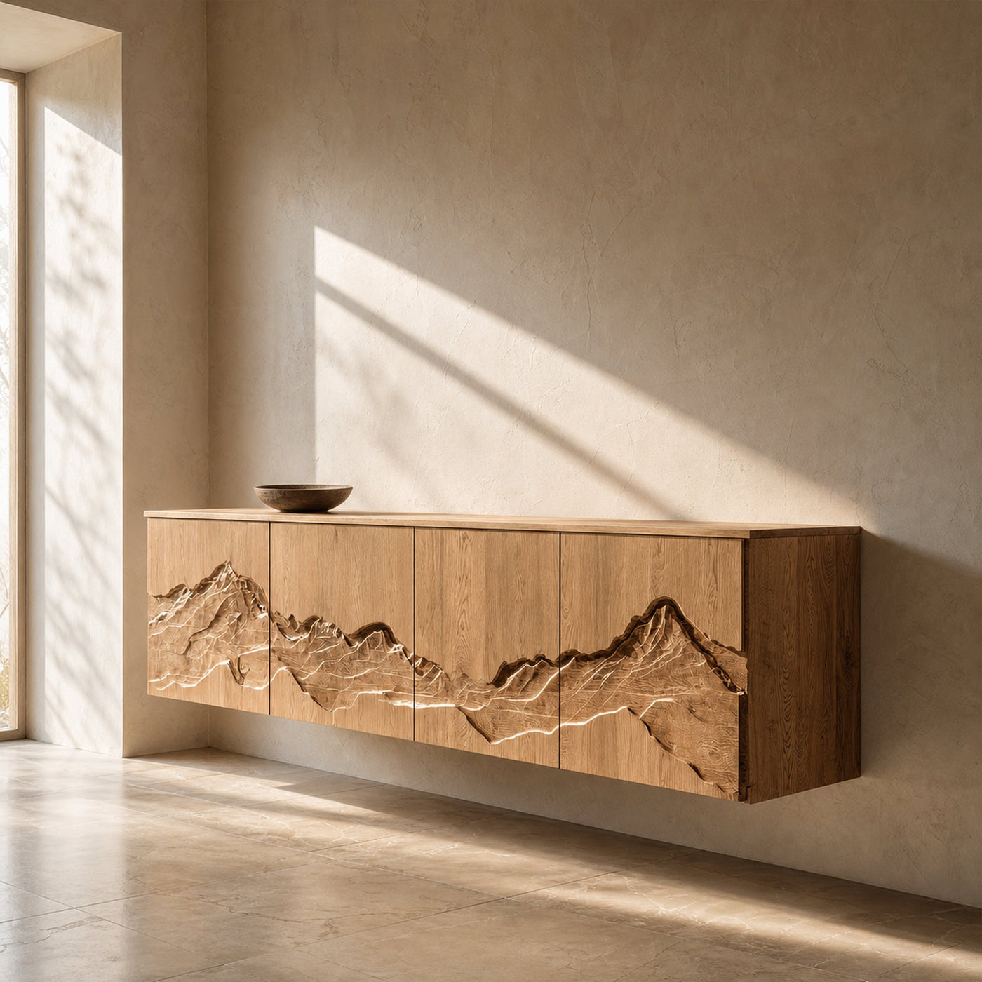 Rustic Mountain Art Console For Living Room And Entryway Space - product view 3