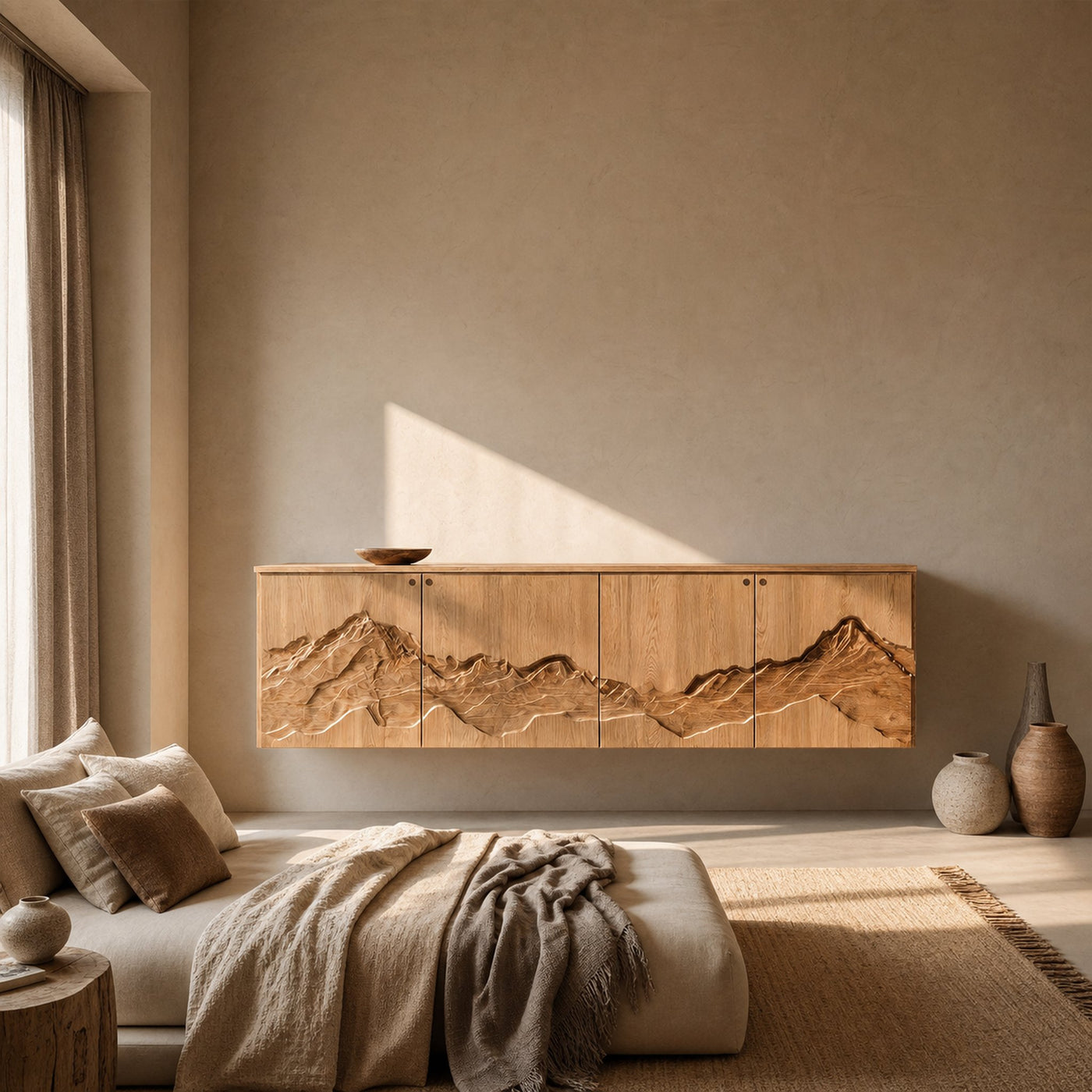 Rustic Mountain Art Console For Living Room And Entryway Space - product view 5