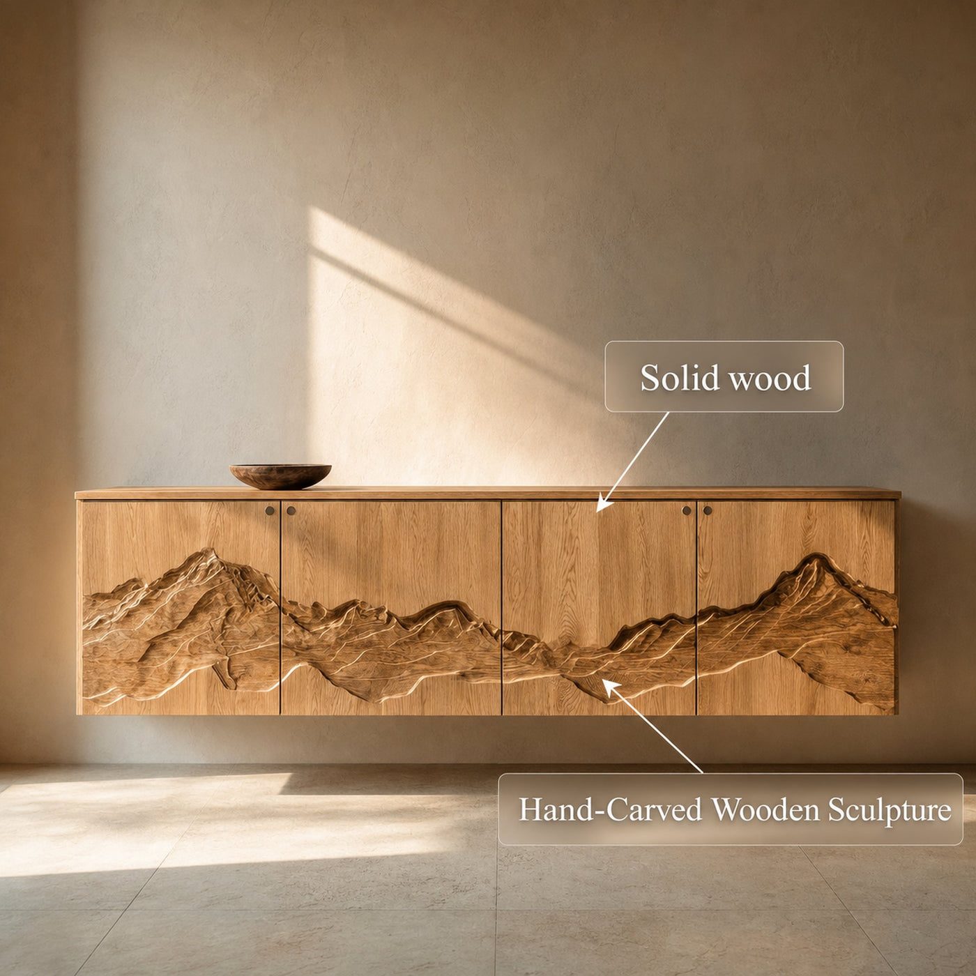 Rustic Mountain Art Console For Living Room And Entryway Space - product view 6