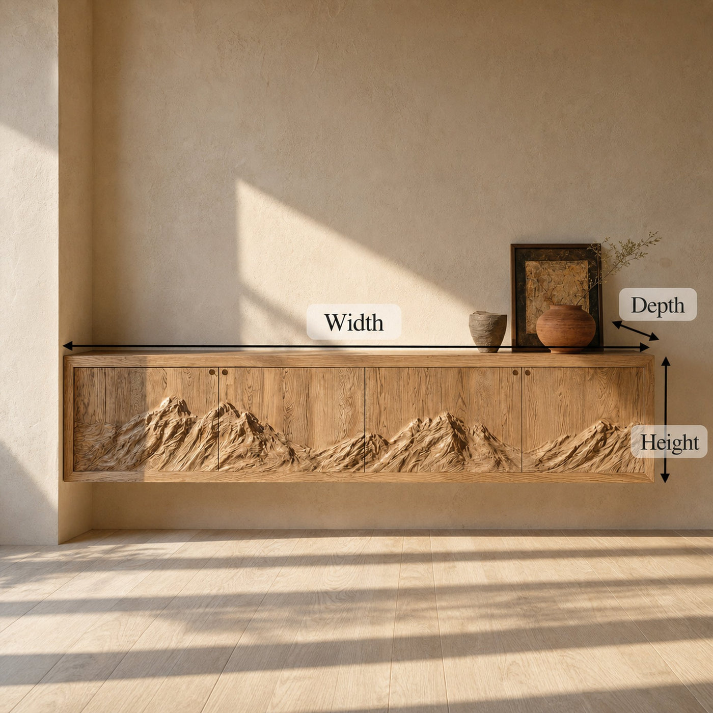 Rustic Mountain Art Console For Living Room And Entryway Space - product view 7