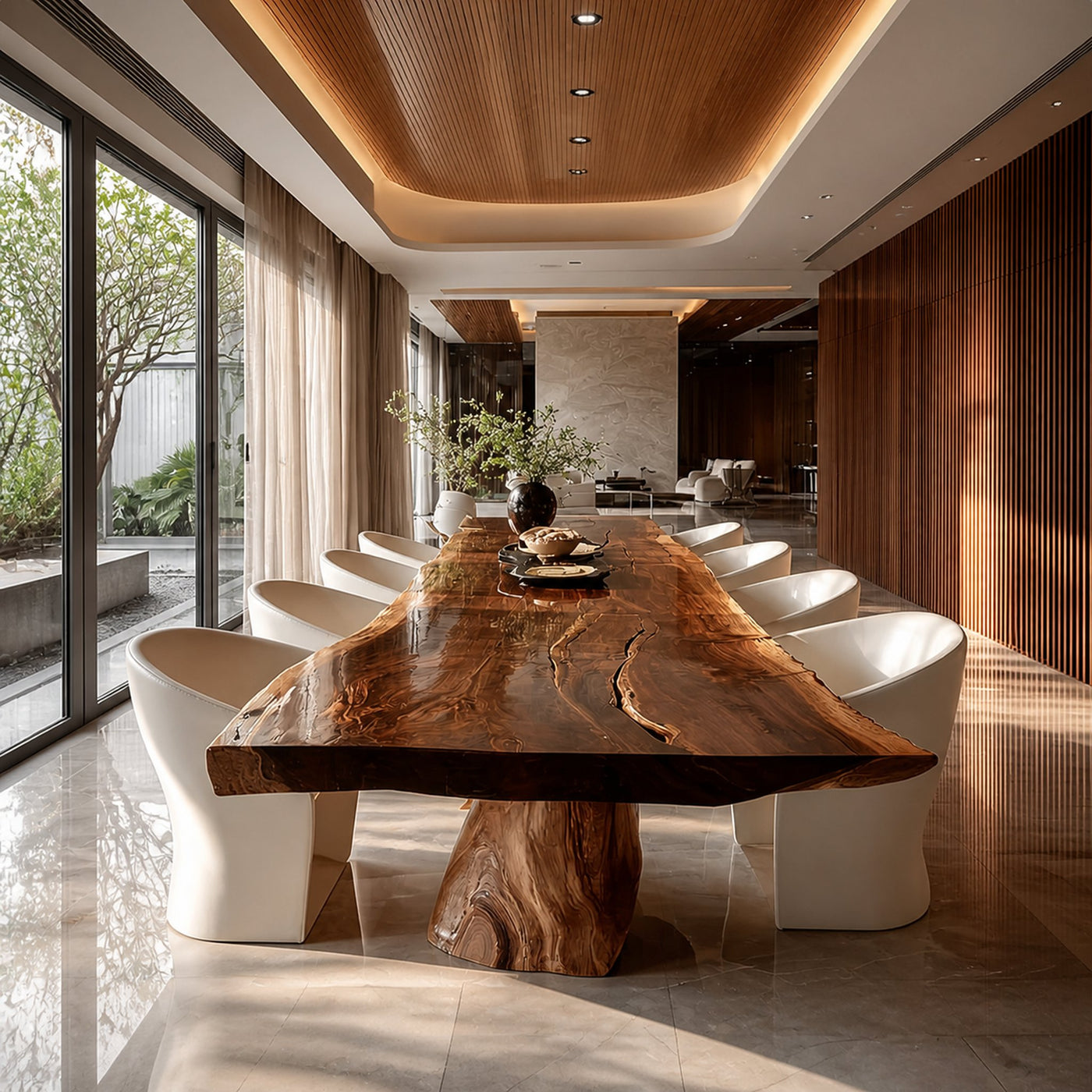 Rustic Natural Wood Dining Table Dining Room