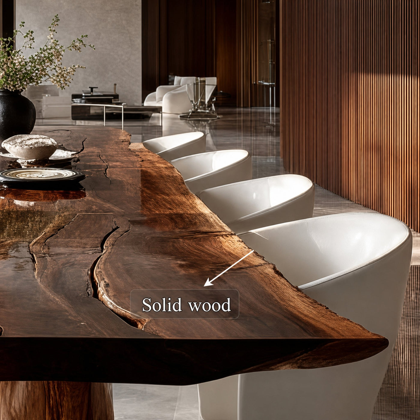 Rustic Natural Wood Dining Table Dining Room - product view 4