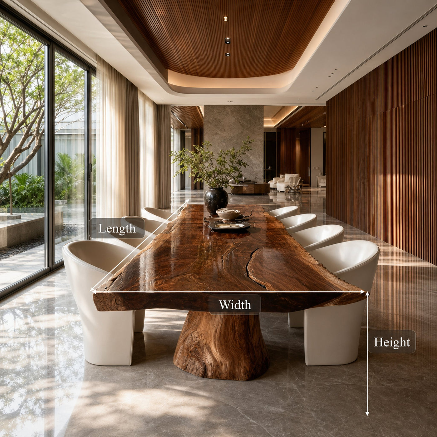 Rustic Natural Wood Dining Table Dining Room - product view 5
