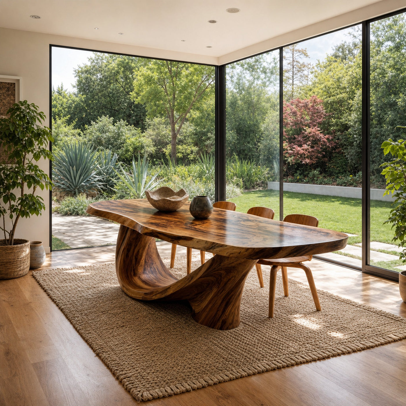 Rustic Natural Wood Dining Table For Dining Room And Kitchen