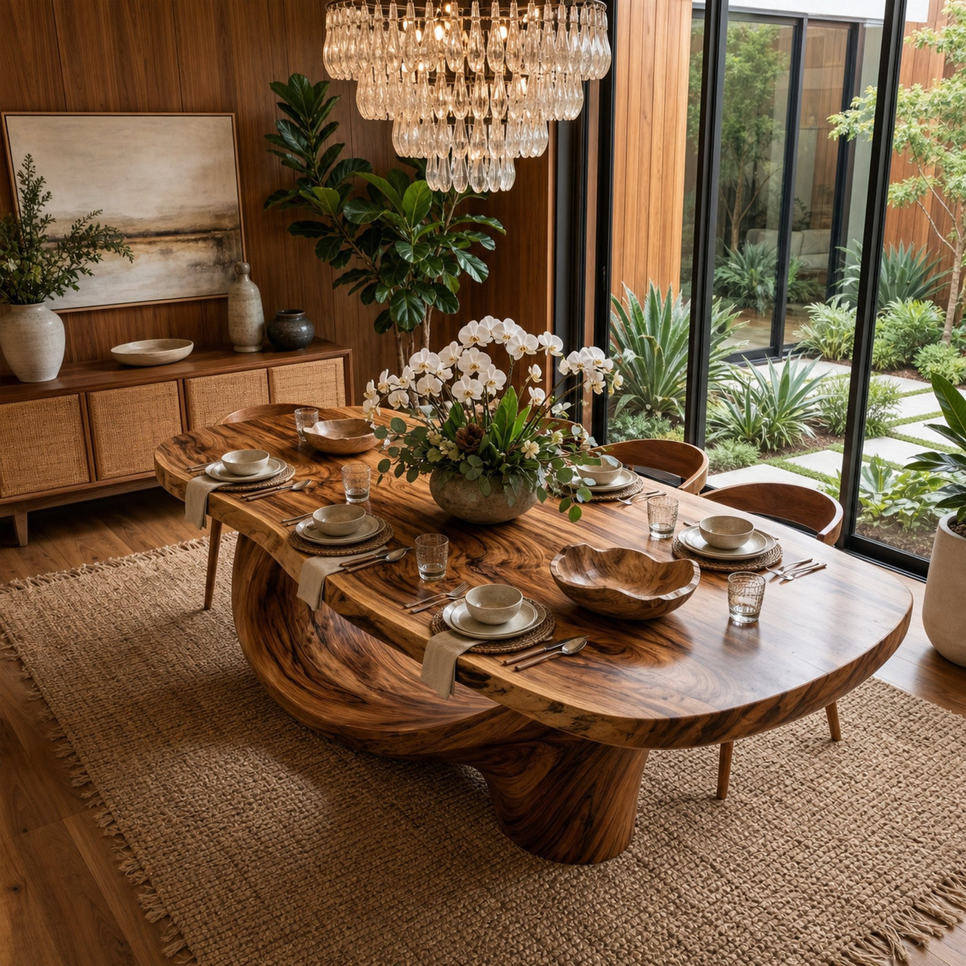 Rustic Natural Wood Dining Table For Dining Room And Kitchen - product view 2