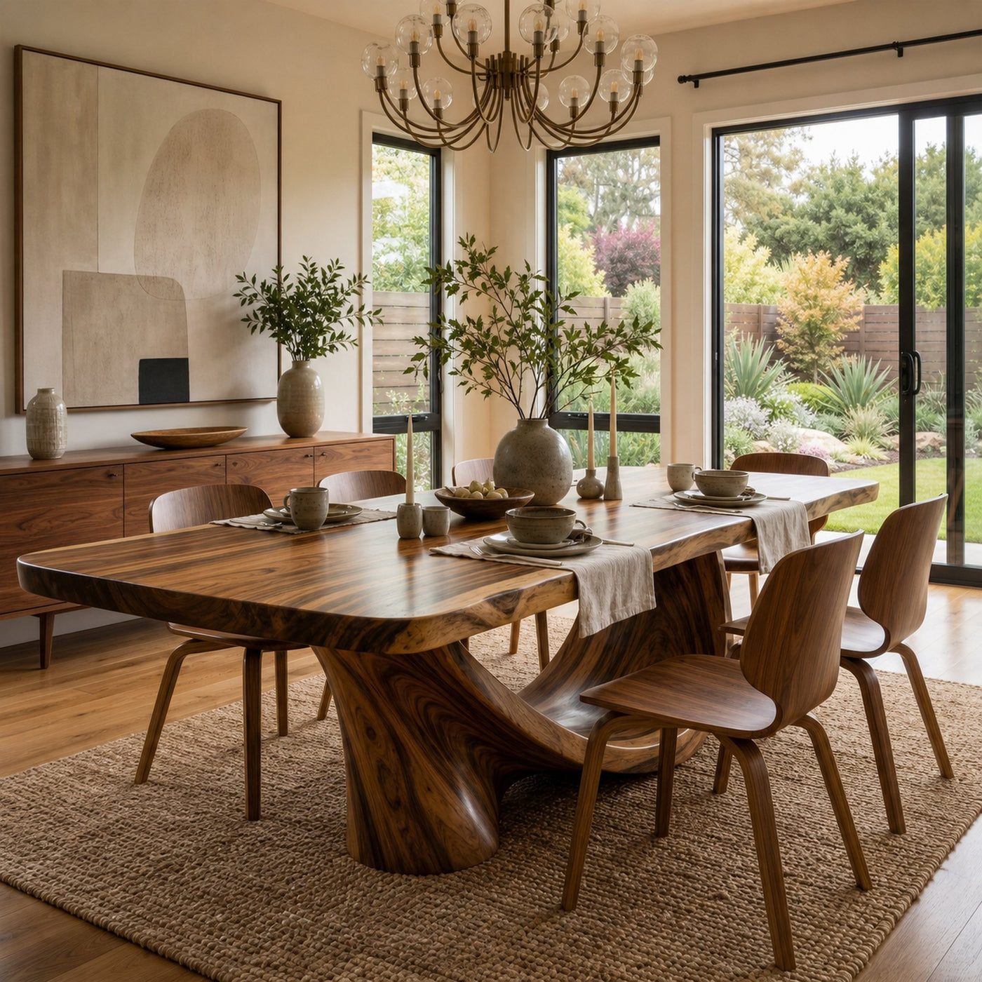Rustic Natural Wood Dining Table For Dining Room And Kitchen - product view 3