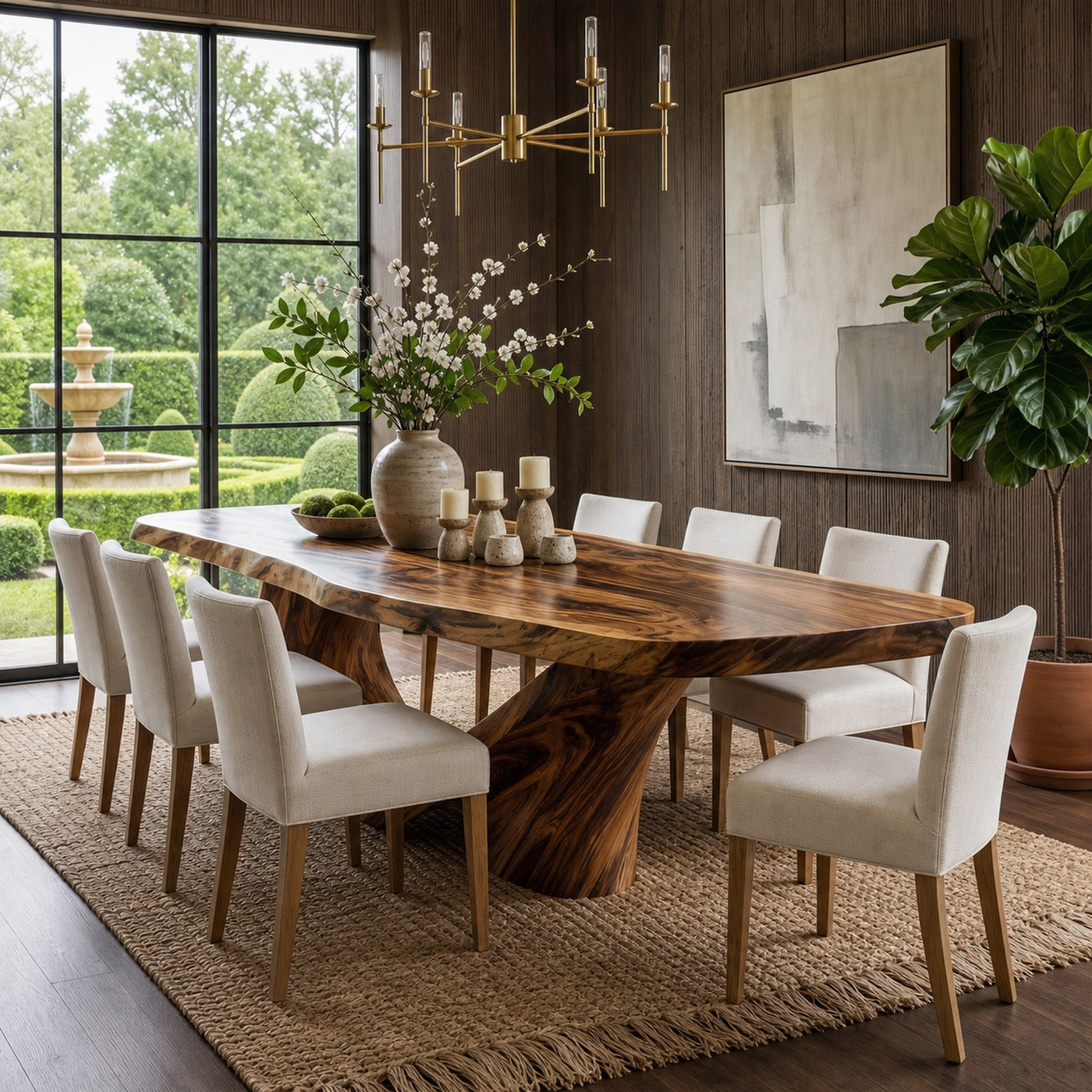 Rustic Natural Wood Dining Table For Dining Room And Kitchen - product view 6