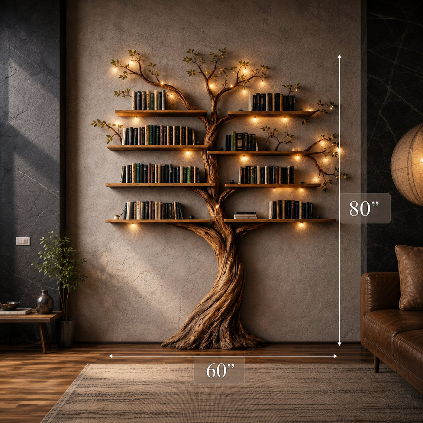 Rustic Nature Inspired Tree Bookshelf For Home - product view 4