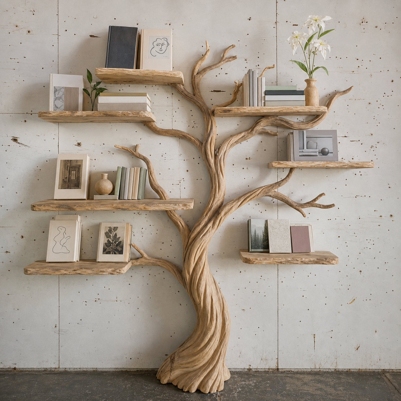 Rustic Nature Inspired Tree Bookshelf For Home - product view 5