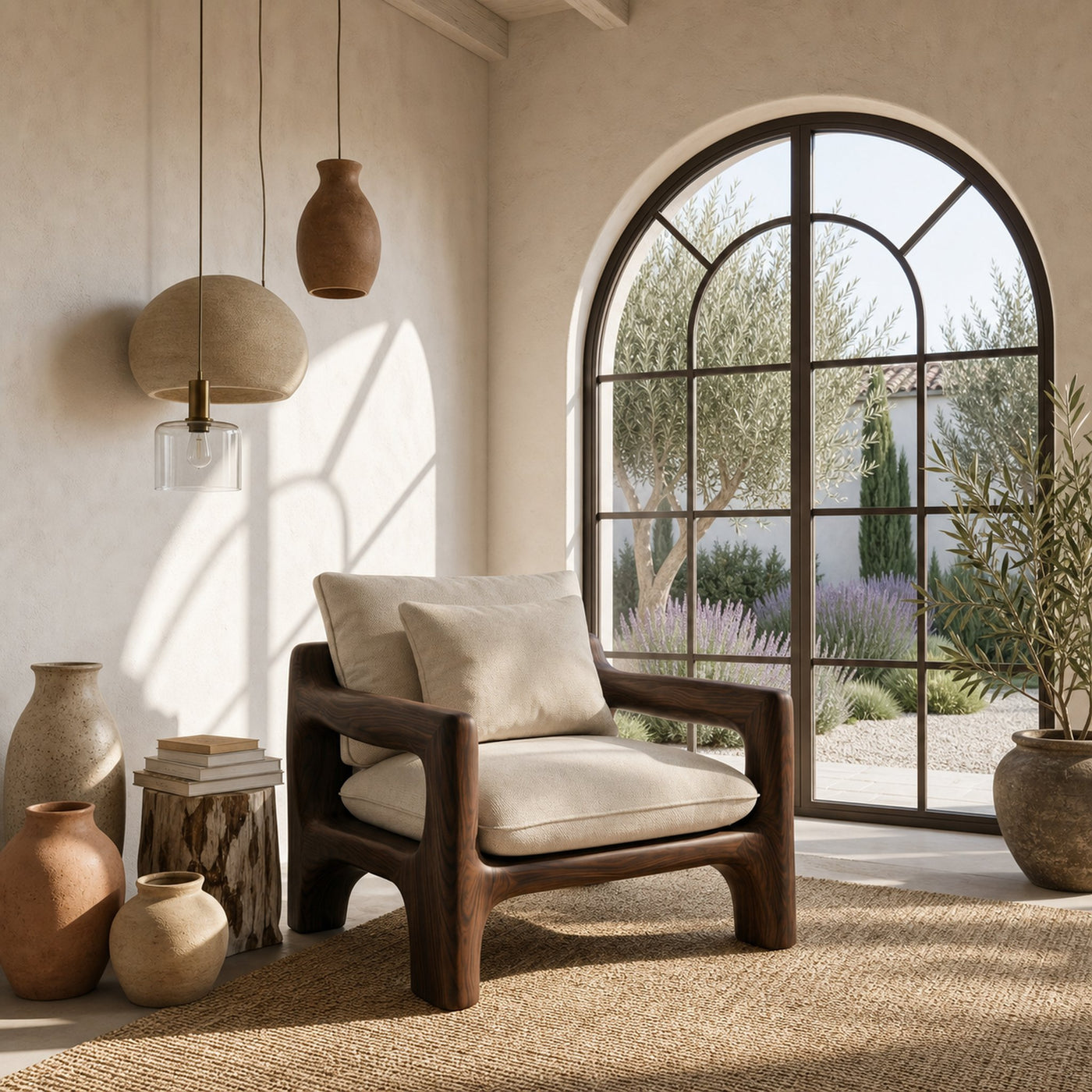 Rustic Organic Accent Chair For Living Room Statement Seating