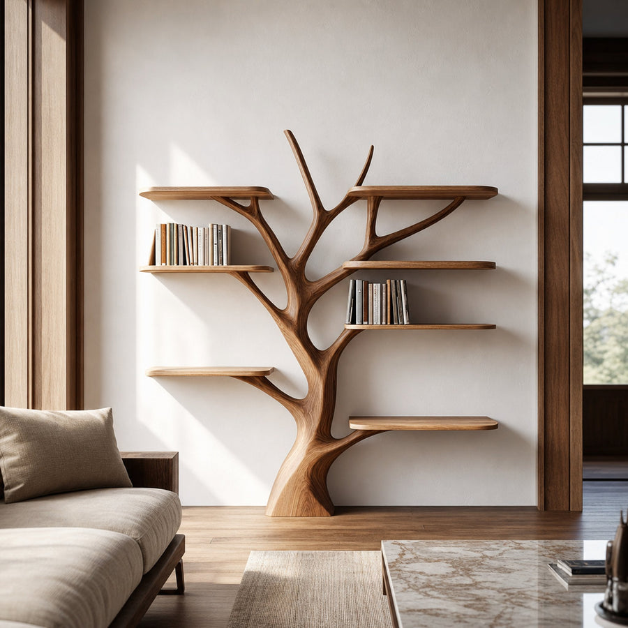 Rustic Organic Branch Bookshelf Living Room Or Study Room