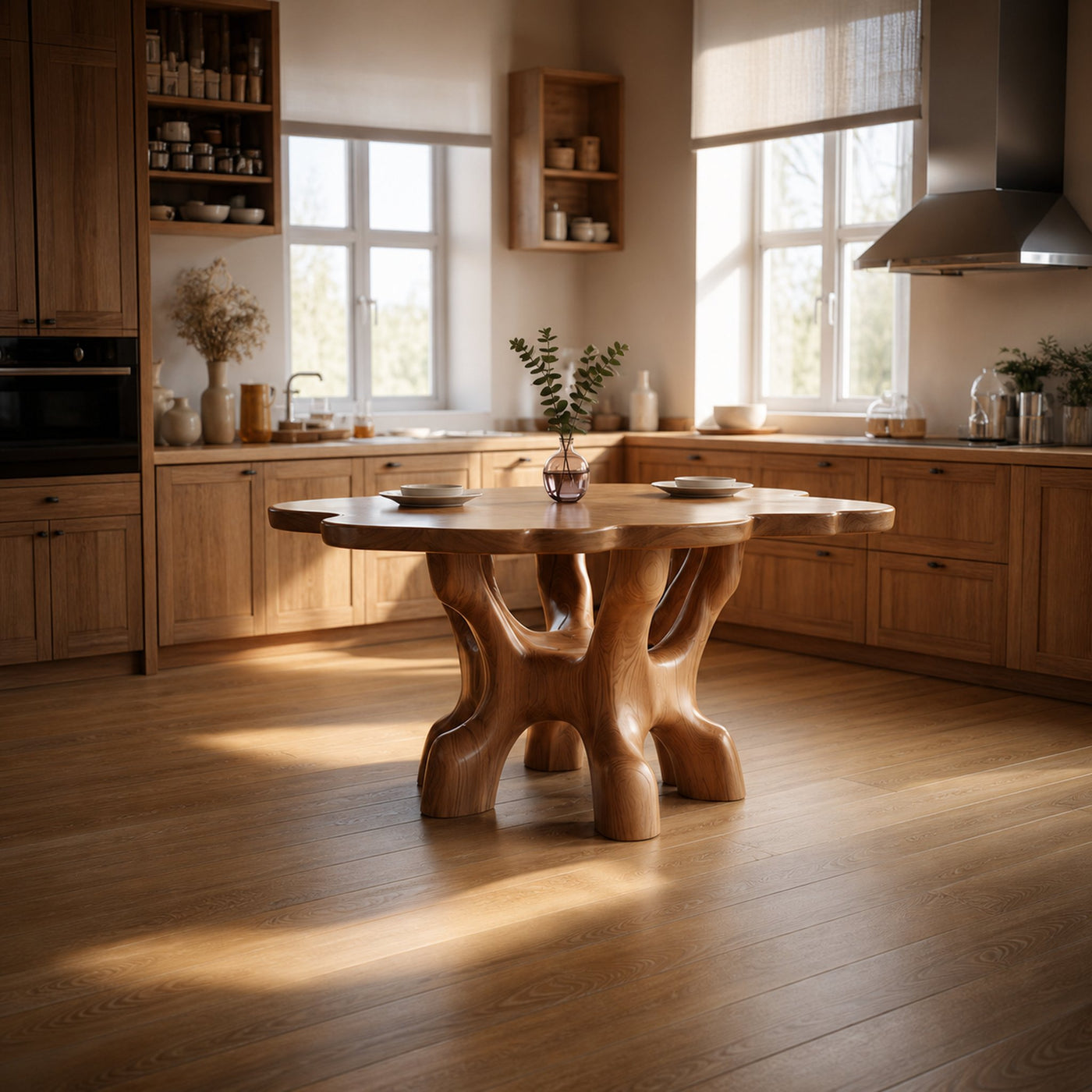 Rustic Organic Sculptural Dining Table Dining Room Or Living Room - product view 3