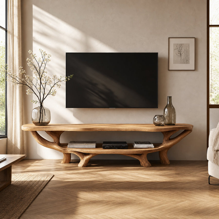 Rustic Organic TV Stand Living Room And Bedroom