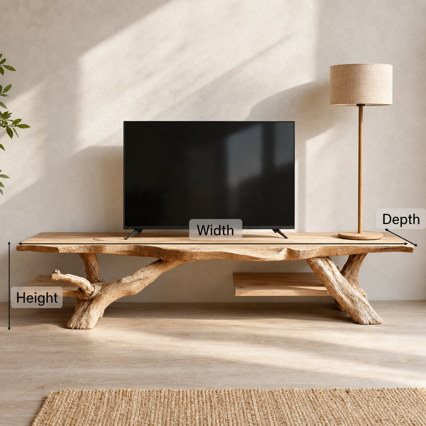 Rustic Reclaimed Wood TV Stand For Living Room And Entryway - product view 6