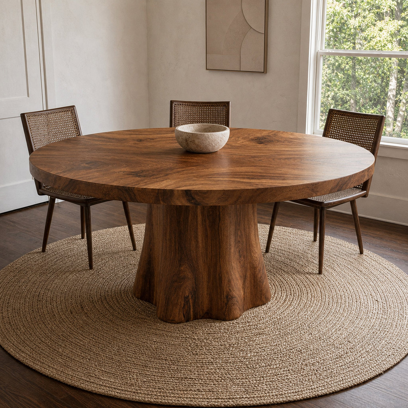 Rustic Round Dining Table For Dining Room And Kitchen
