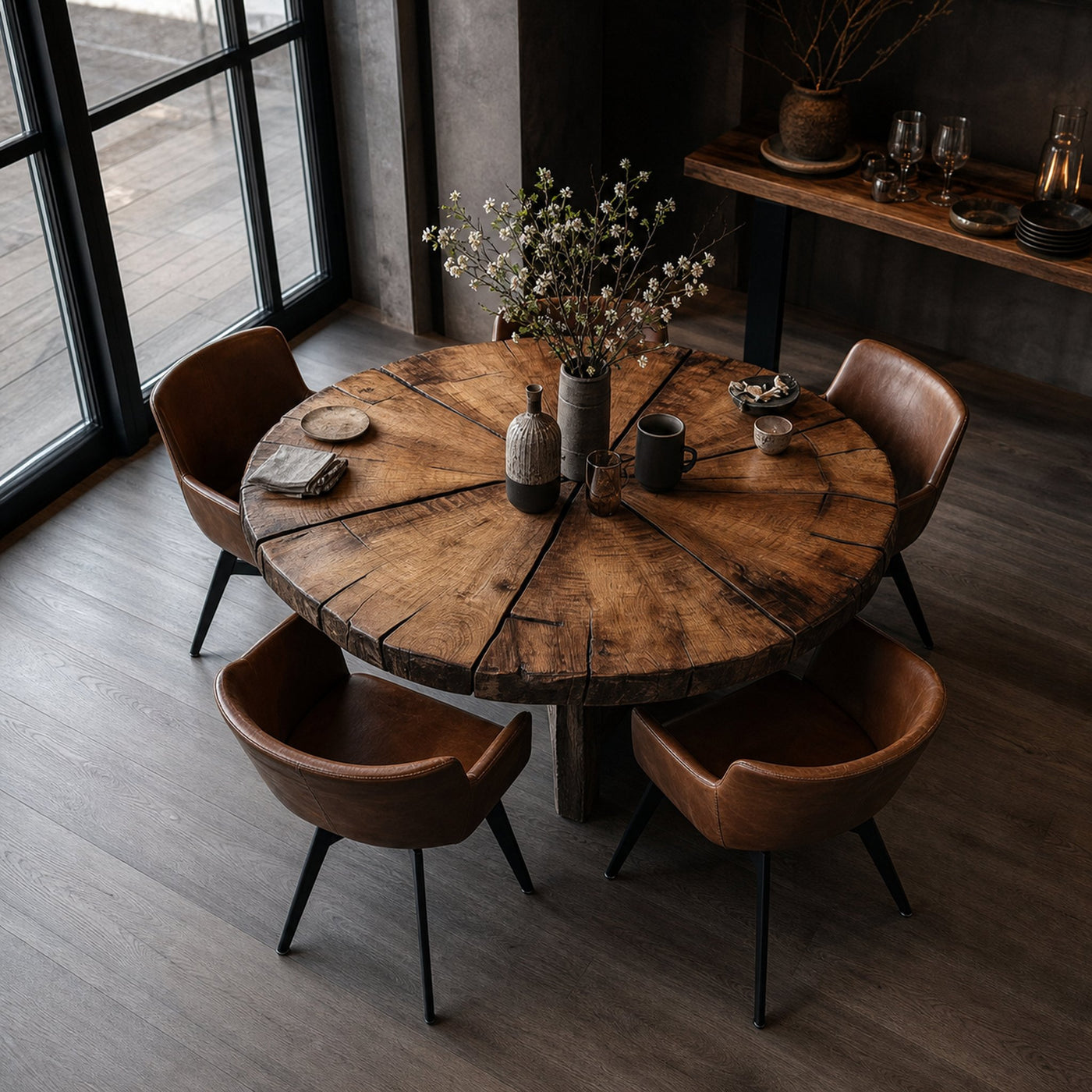 Rustic Round Dining Table Kitchen Or Dining Room
