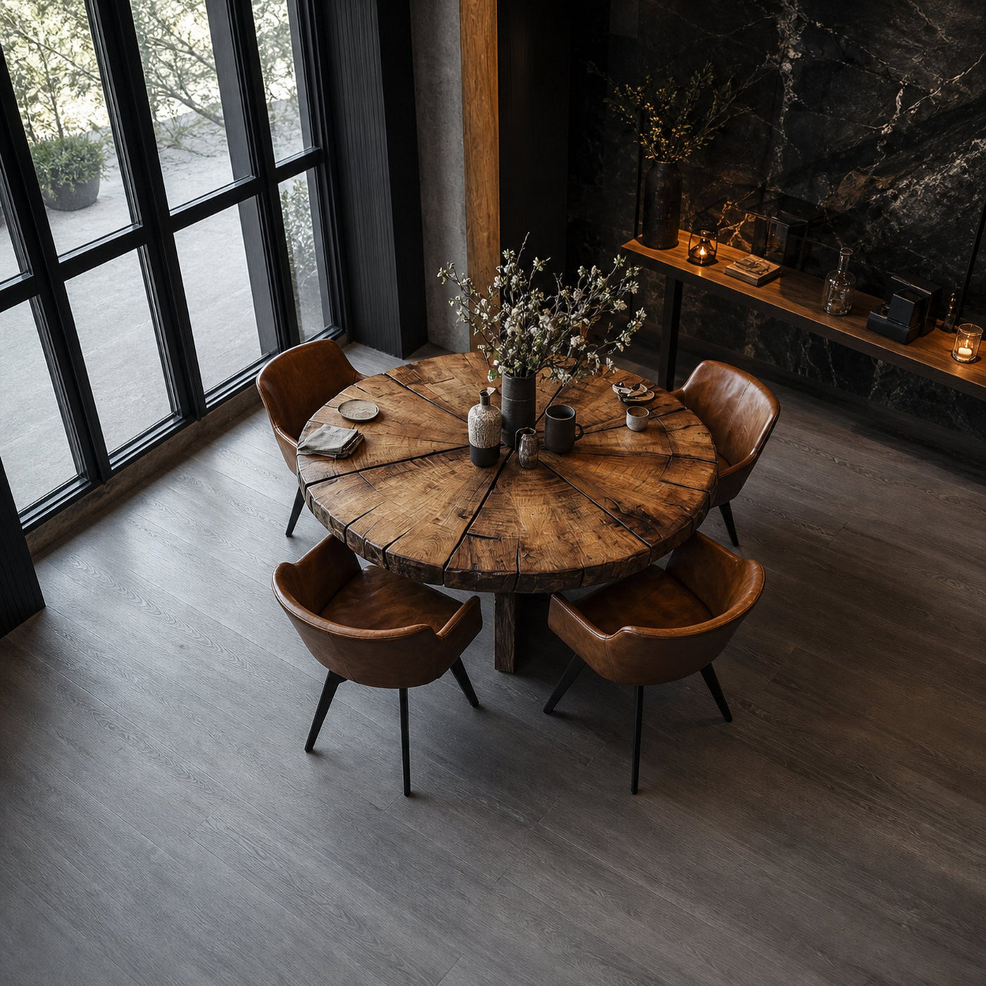 Rustic Round Dining Table Kitchen Or Dining Room - product view 2