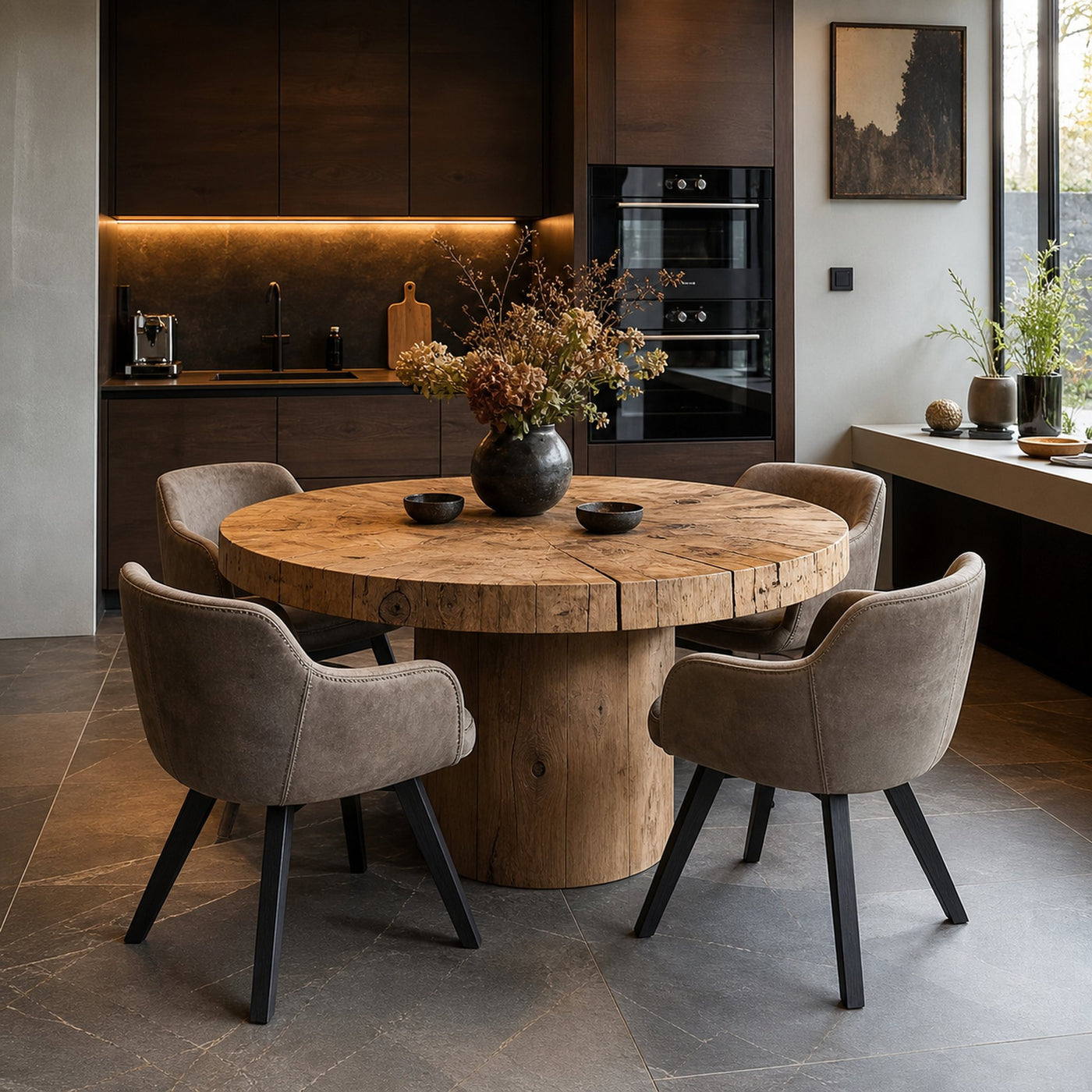 Rustic Round Dining Table Living Room Or Kitchen