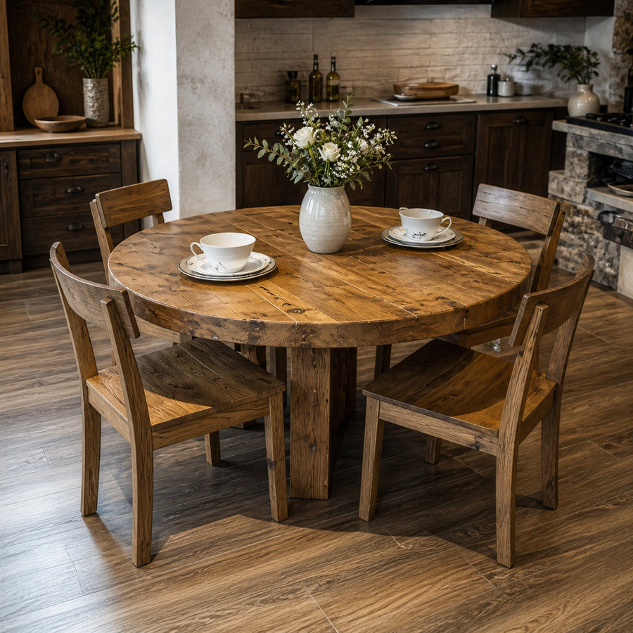 Rustic Round Dining Table Modern Dining Kitchen