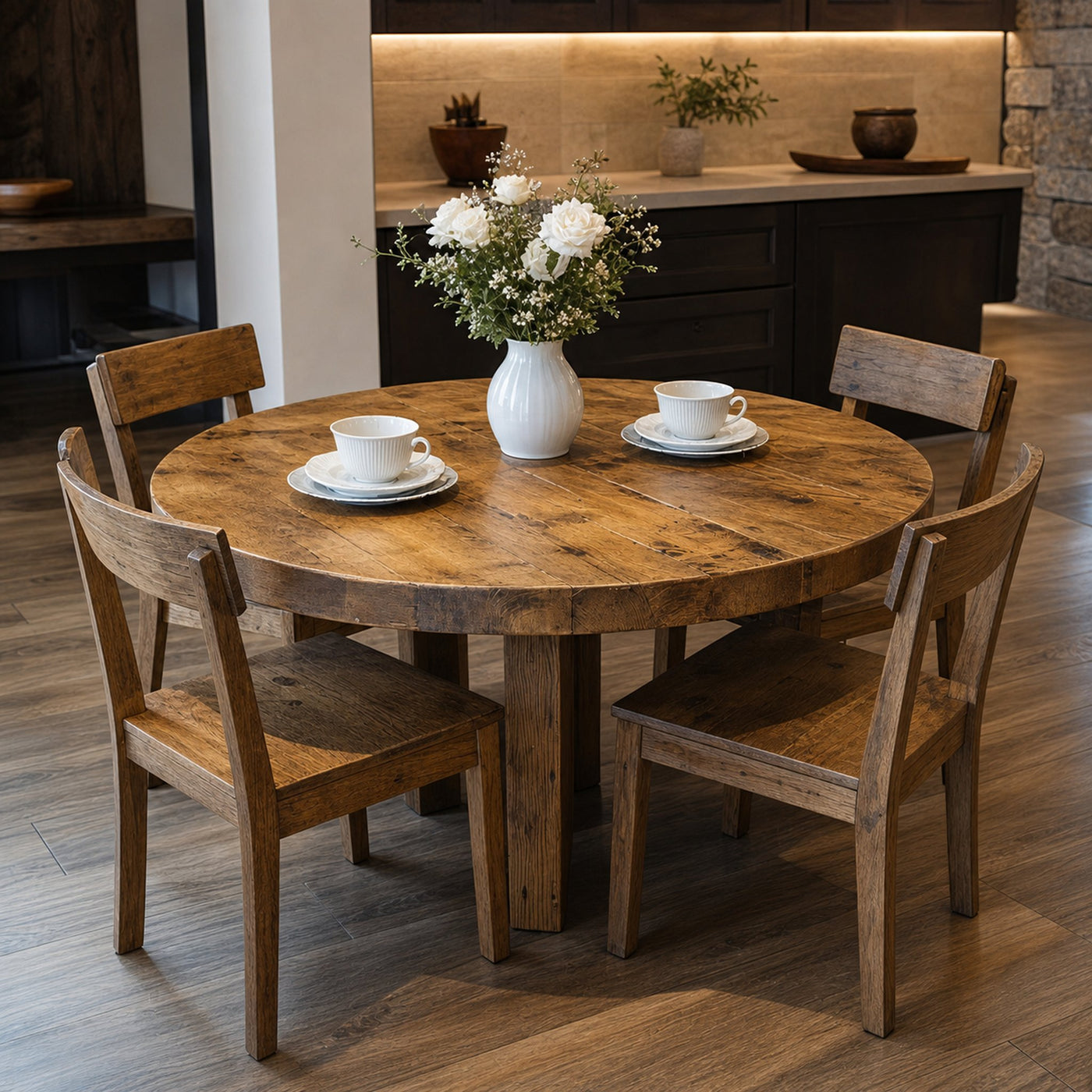 Rustic Round Dining Table Modern Dining Kitchen - product view 2